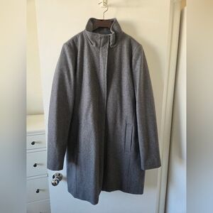 NWT Lands End Grey Boiled Wood Stand-Collar Coat (Size 16 TALL)